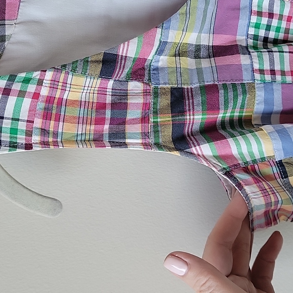 LL Bean Striped‎ Coloful Patchwork Sleeveless Cot… - image 11